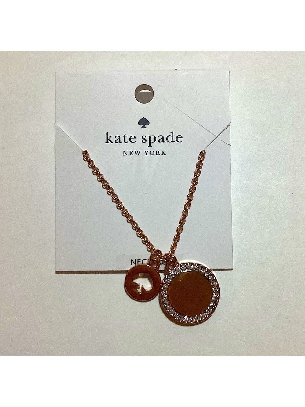 Kate Spade Spot The Spade Rose Gold Necklace New
